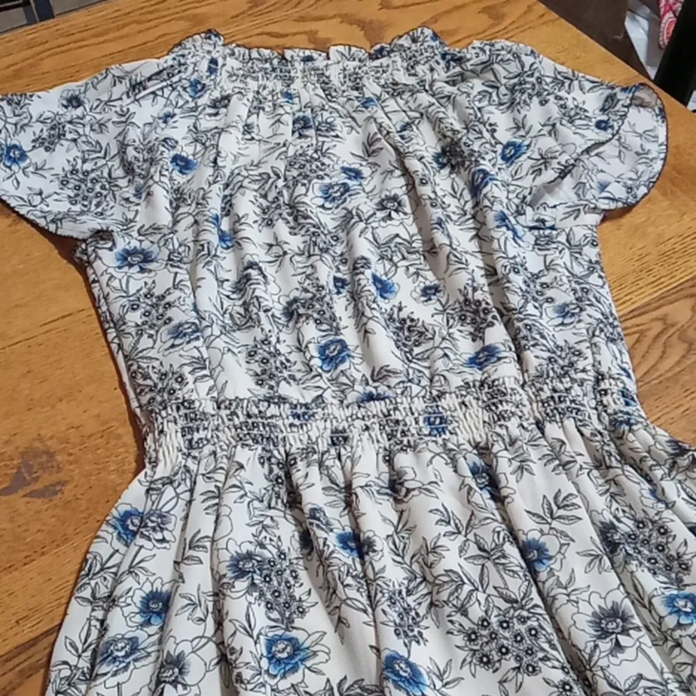 TALBOTS Womens SMALL Dress FLORAL LONG Used Preowned Cocktail Party Flowers - Picture 7 of 7